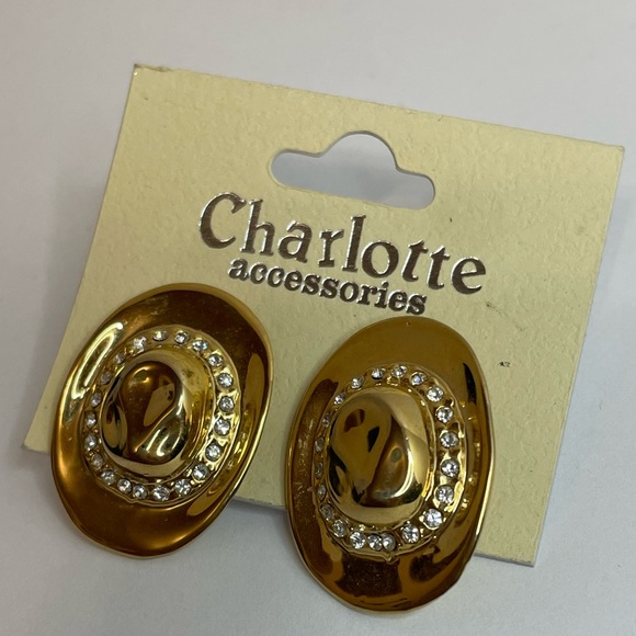 Charlotte Accessories Gold Fashion Cowboy Cowgirl Earrings with Rhinestones - Picture 5 of 6